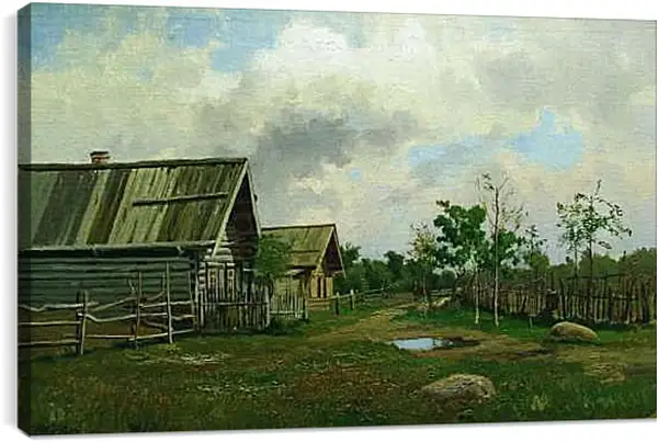 Постер на подрамнике - Деревенский пейзаж. Ефим Волков