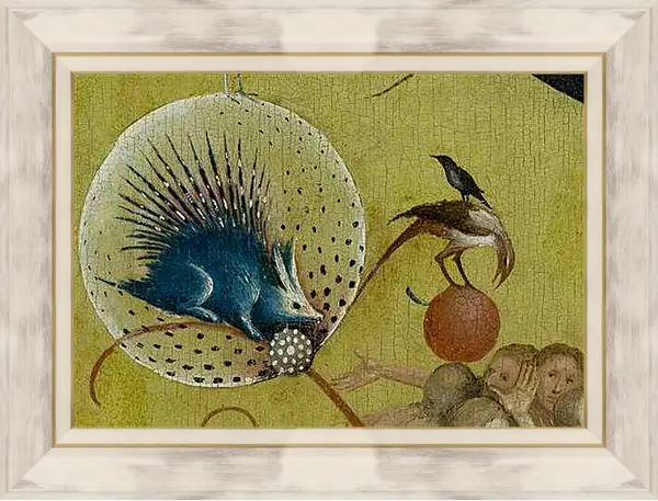 Картина в раме - The Garden of Earthly Delights, central panel porcupine. Иероним Босх