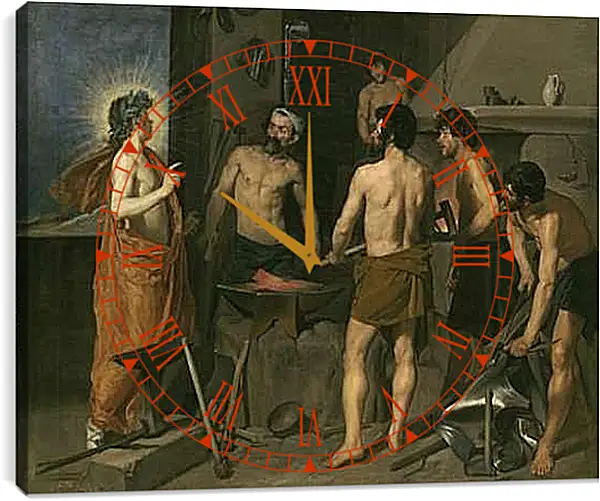 Часы картина - Vulcans Forge. Диего Веласкес