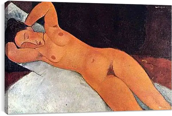 Постер на подрамнике - Nude. Обнажённая. Амедео Модильяни