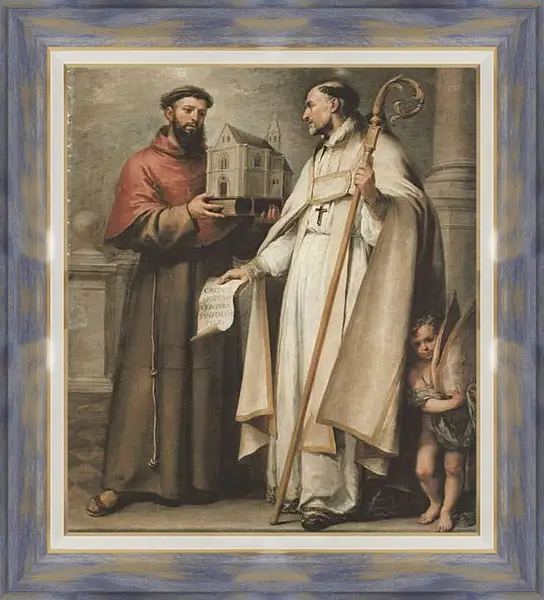 Картина в раме - Св. Леандр и Св. Бонавентура. Бартоломе Эстебан Мурильо