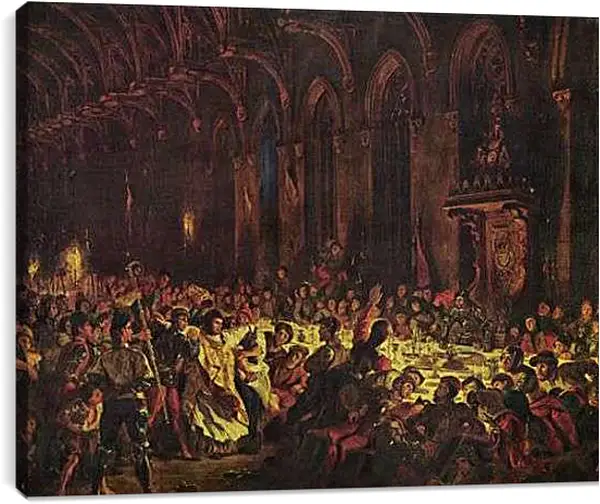 Постер на подрамнике - Ermordung des Bischofs von Luttich. Эжен Делакруа