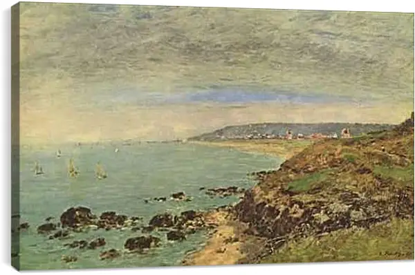 Постер на подрамнике - Atlantikkuste bei Benerville. Эжен Буден