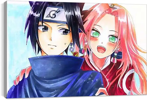 Постер на подрамнике - Саске и Сакура