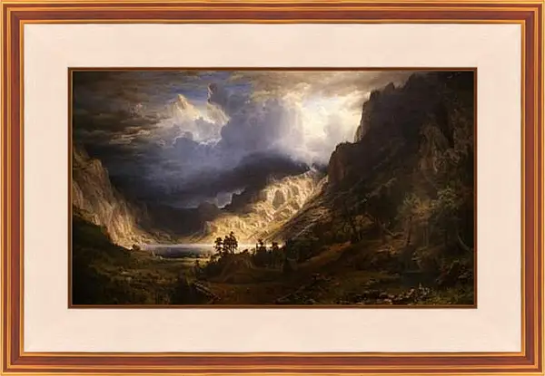 Картина в раме - A Storm in the Rocky Mountains Mr. Rosalie. Шторм в Скалистых горах, гора Розали. Альберт Бирштадт