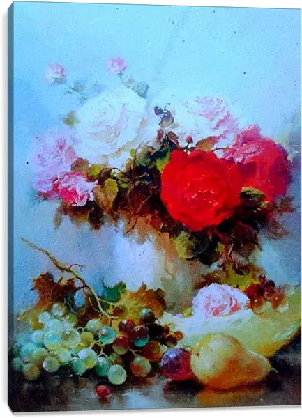 Постер на подрамнике - Натюрморт и цветы