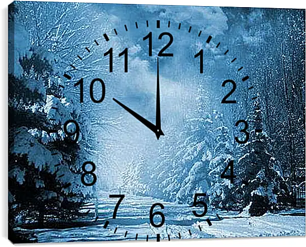 Часы картина - Russian Winter - Русская зима