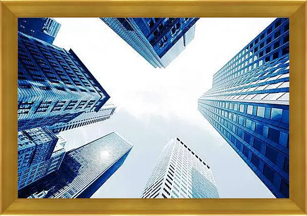 Картина в раме - Modern city skyscrapers, Central, Hong Kong, China.