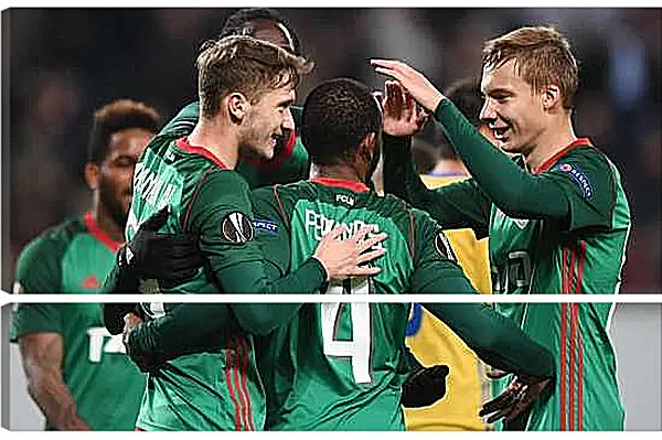 Модульная картина - Празднование гола. Локомотив Москва. Lokomotiv Moscow