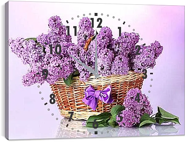 Часы картина - Корзина сирени