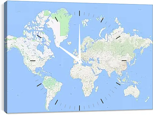 Часы картина - Карта мира