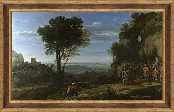 Картина в раме - Landscape with David at the Cave of Adullam. Лоррен Клод