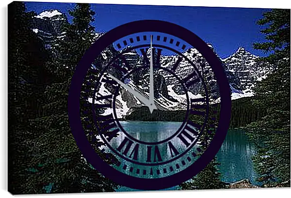 Часы картина - Озера Канады