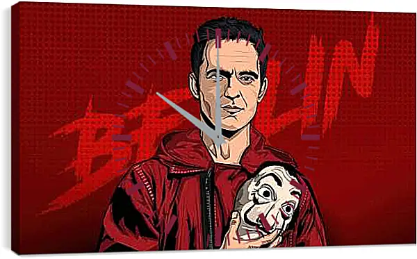 Часы картина - Бумажный дом. La casa de papel