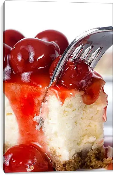 Постер на подрамнике - Вишневый Чизкейк. Вишневое Наслаждение.