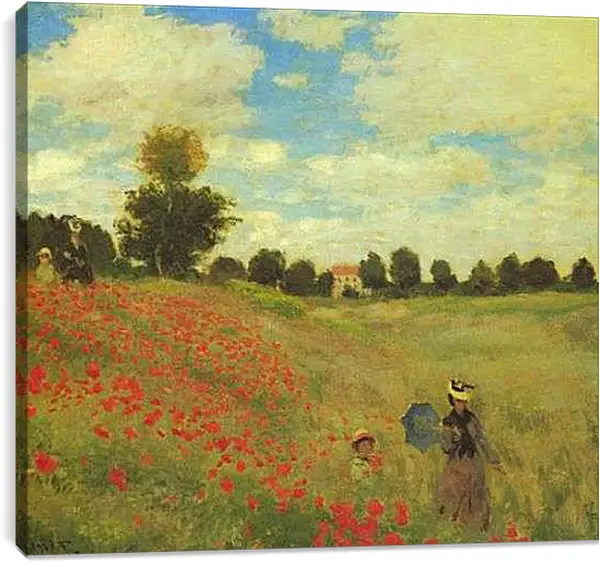 Постер на подрамнике - Poppy Fields. Клод Моне