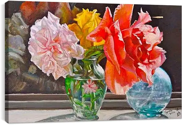 Постер на подрамнике - Пионы арт