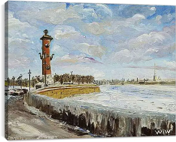 Постер на подрамнике - Берег Невы. Санкт Петербург