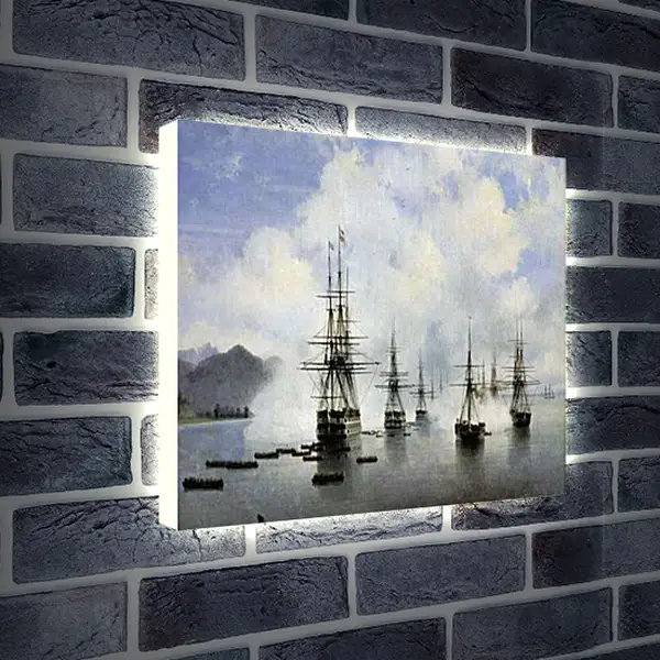 Лайтбокс световая панель - Десант Н. Н. Раевского у Субаши. Иван Айвазовский