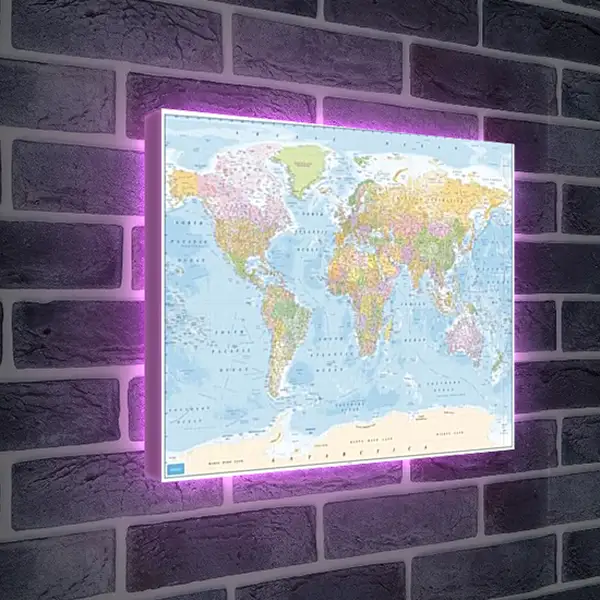 Лайтбокс световая панель - Карта мира