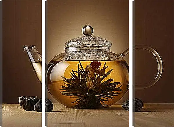 Модульная картина - Чайный цветок. Чайное волшебство.