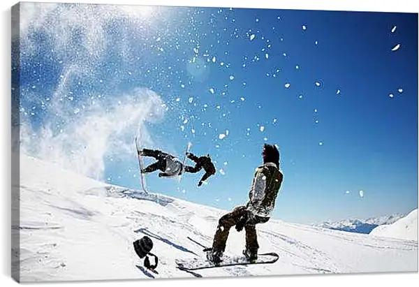 Постер на подрамнике - Попытка синхронного прыжка