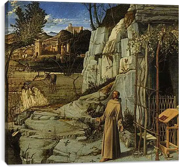 Постер на подрамнике - святой Франциск в пустыне. Джованни Беллини