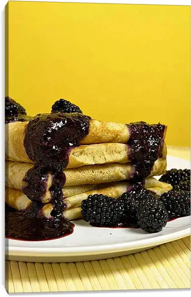 Постер на подрамнике - Блинчики и ежевика. Сладкое Утро.