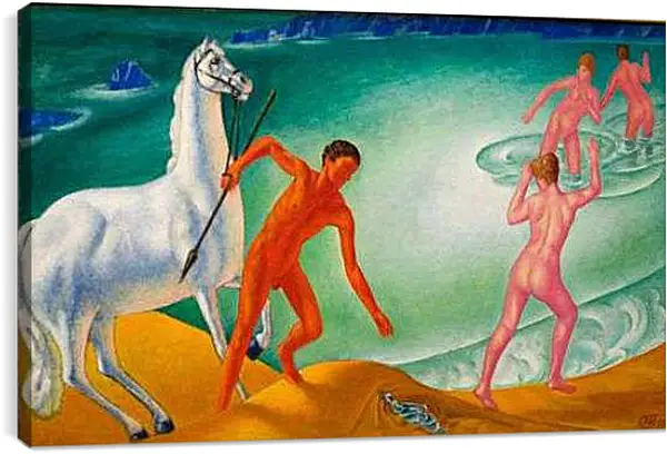 Постер на подрамнике - Жаждущий воин. Петров-Водкин