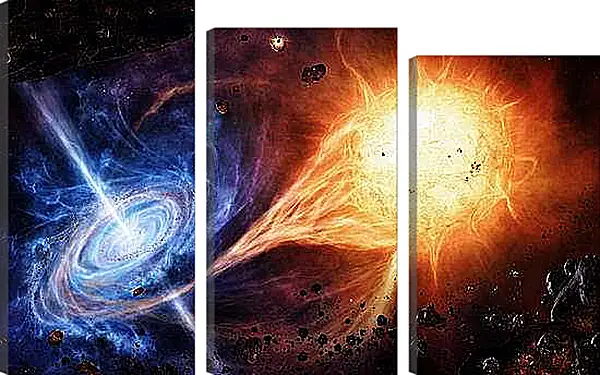 Модульная картина - Микс взрыва сверхновой и спиральной галактики
