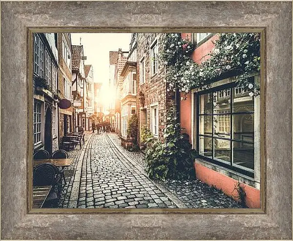Картина в раме - Европейская улица