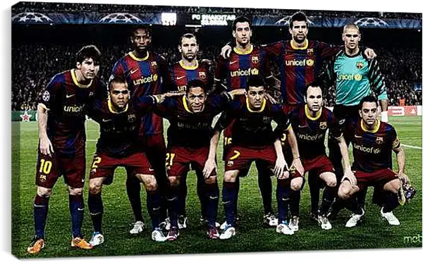 Постер на подрамнике - Фото перед матчем ФК Барселона. FC Barcelona