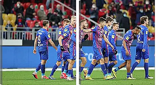 Модульная картина - Празднование гола. ФК ЦСКА Москва. FC CSKA Moscow