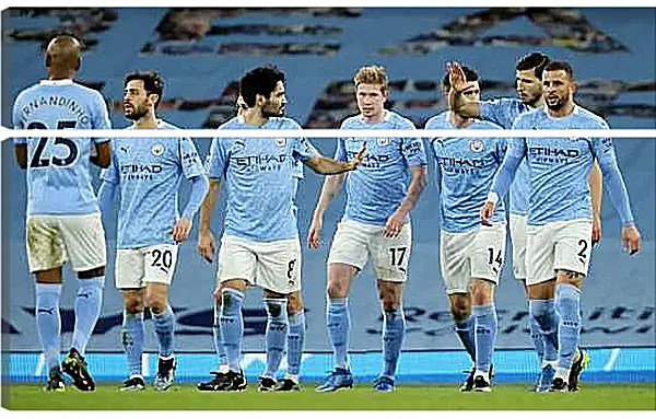Модульная картина - Празднование гола. Манчестер Сити. Manchester City