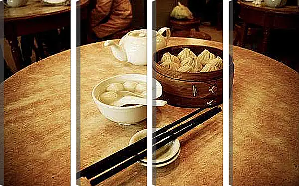 Модульная картина - Хинкали. Азиатский завтрак.