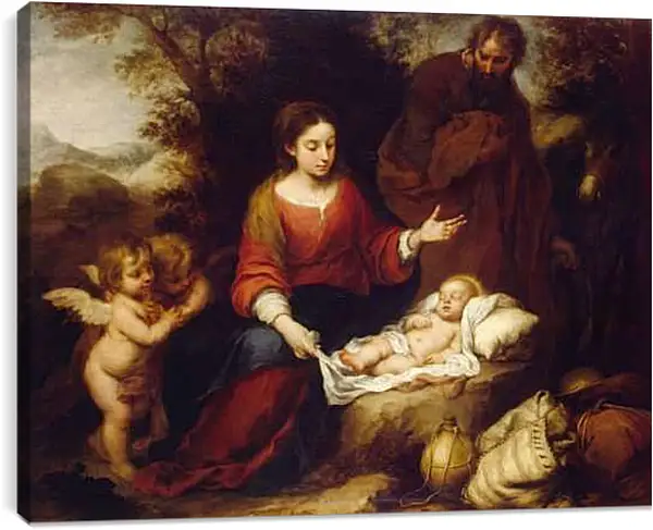 Постер на подрамнике - Отдых на пути в Египет. Бартоломе Эстебан Мурильо