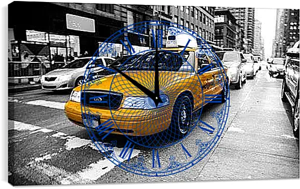 Часы картина - Такси. Нью-Йорк.