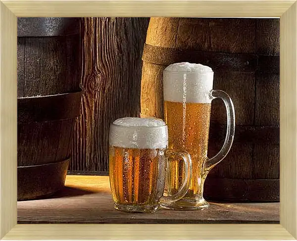 Картина в раме - Пенный напиток. Прохлада напитка.