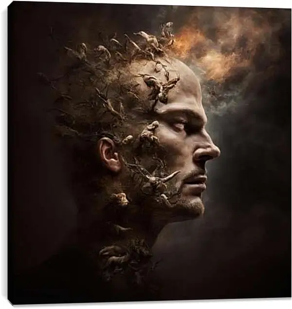 Постер на подрамнике - Зарождение мыслей 1