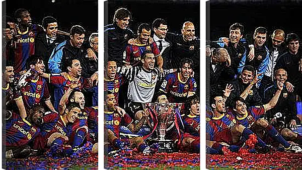 Модульная картина - Победа в Чемпионате Испании. ФК Барселона. FC Barcelona