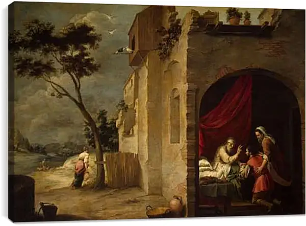 Постер на подрамнике - Исаак, благословляющий Иакова. Бартоломе Эстебан Мурильо