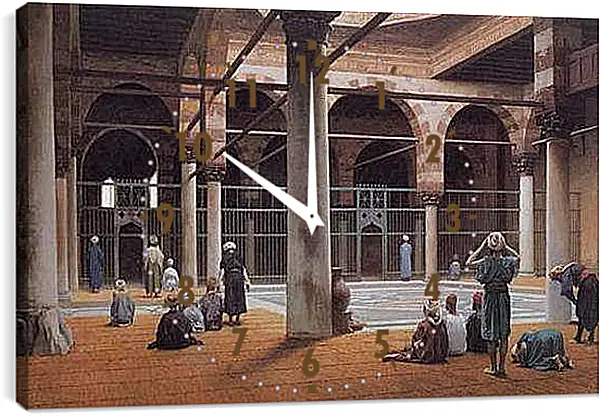 Часы картина - Interior of a Mosque. Жан-Леон Жером
