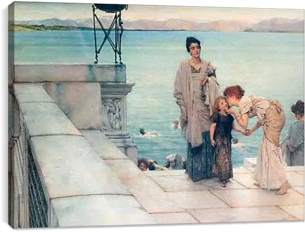 Постер на подрамнике - A Kiss. Лоуренс Альма-Тадема