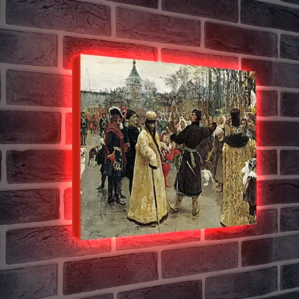 Лайтбокс световая панель - Приезд царей Петра и Иоанна. Илья Репин