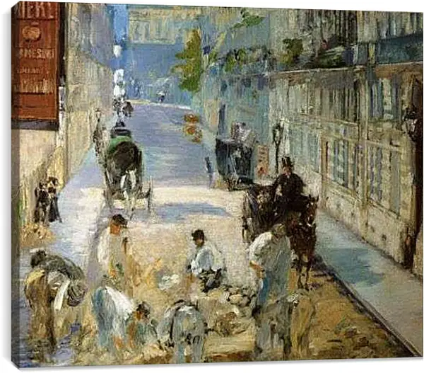 Постер на подрамнике - rue mosnier aux paveurs. Эдуард Мане