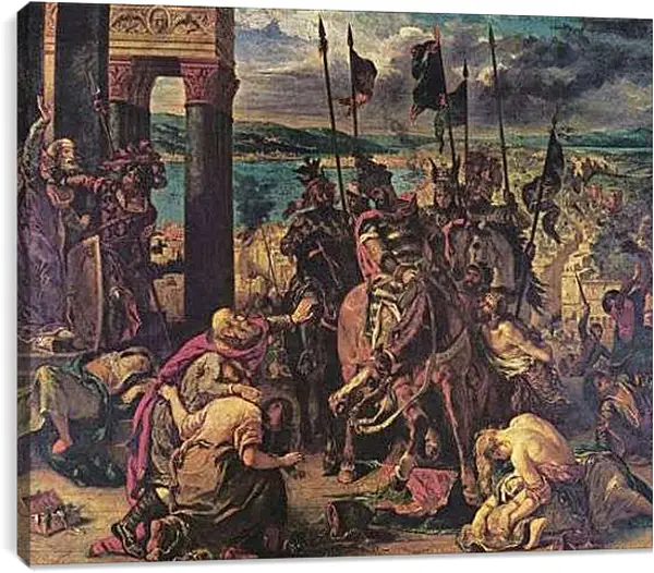Постер на подрамнике - The Entry of the Crusaders into Constantinople. Эжен Делакруа