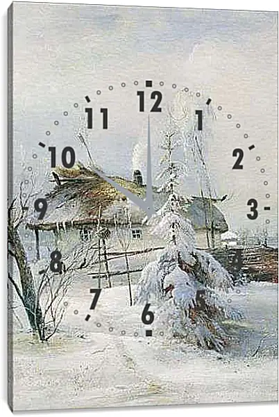 Часы картина - Зима. Саврасов Алексей