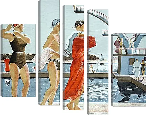 Модульная картина - Водная станция. Александр Дейнека