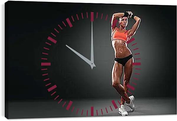 Часы картина - Разминка девушки