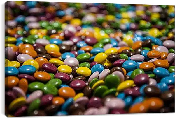 Постер на подрамнике - Разноцветные конфетки. Сладкая радуга.